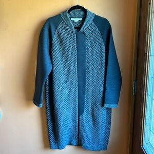 FAB O’2nd Gray Wool Full Zip Up Knit Coat sz L